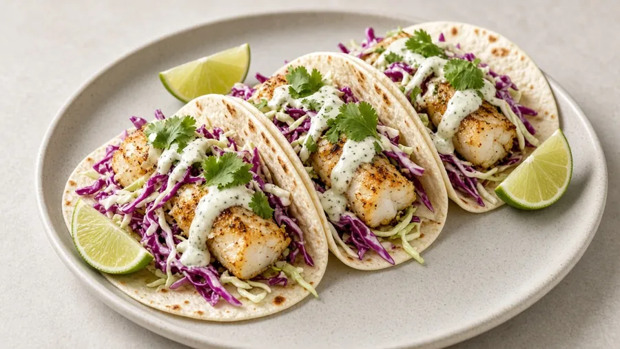 Baked cod tacos (AI-generated illustration)